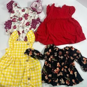Lot of 4 Mixed Brands Tops/Outfits Girls 12-18‎ Months Multi-Color